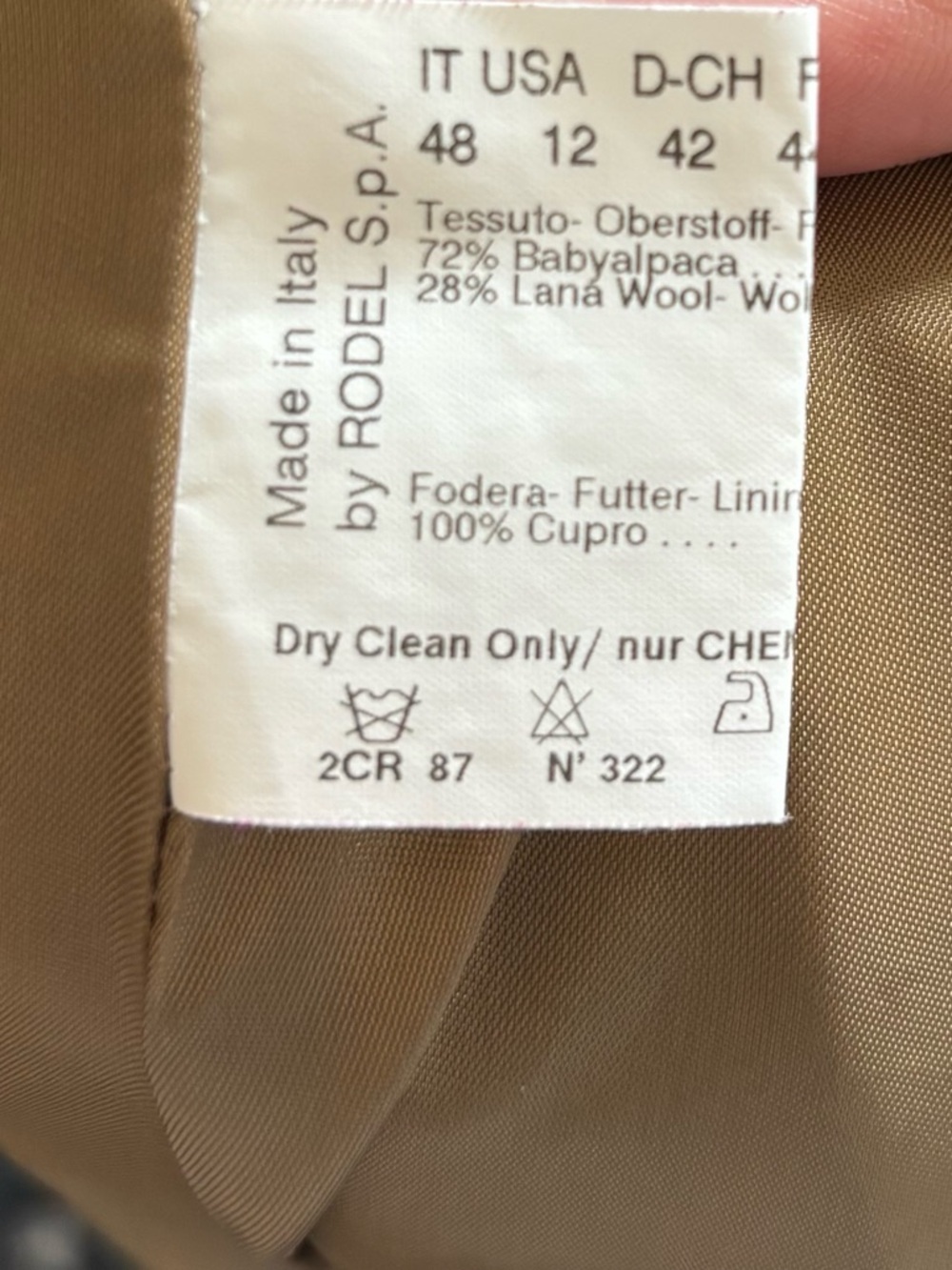 Cinzia Rocca Long Coat Baby Alpaca & Wool Women’s Size US 12 Brown Pockets - Picture 7 of 7